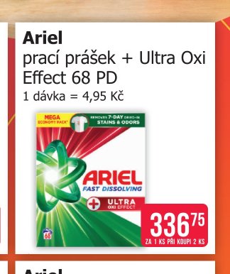 Ariel prací prášek + Ultra Oxi Effect 68 PD - Teta drogerie aktualniletaky.eu