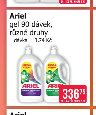 Ariel gel 90 dávek, různé druhy - Teta drogerie aktualniletaky.eu