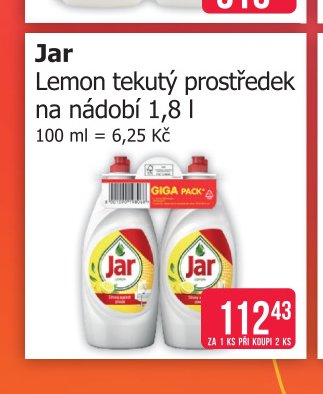 Jar Lemon tekutý prostředek na nádobí 1,8 l - Teta drogerie aktualniletaky.eu