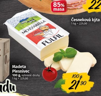 Mozzarella 22 % t. v s.