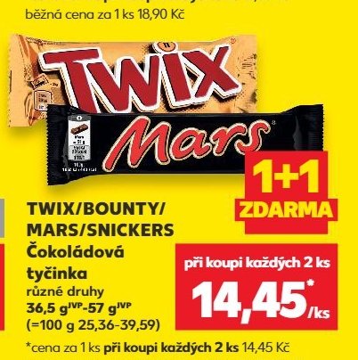 TWIX/BOUNTY/MARS/SNICKERS Čokoládová tyčinka - Kaufland aktualniletaky.eu