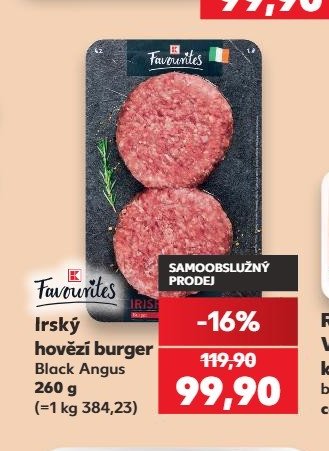 Favourites Irský hovězí burger Black Angus - Kaufland aktualniletaky.eu