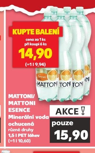 Mattoni Esence minerální voda 1,5 l - Kaufland aktualniletaky.eu