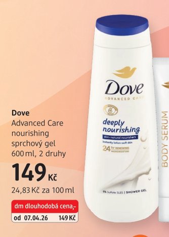 Dove Advanced Care nourishing sprchový gel - dm drogerie aktualniletaky.eu