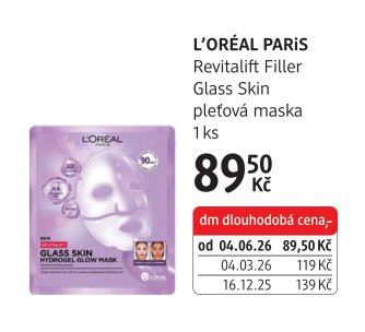 L'ORÉAL PARIS Revitalift Filler Glass Skin pleťová maska 1 ks - dm drogerie aktualniletaky.eu