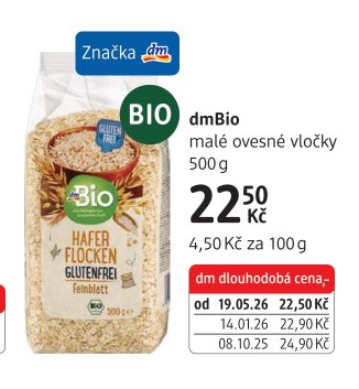 dmBio malé ovesné vločky 500 g - dm drogerie aktualniletaky.eu