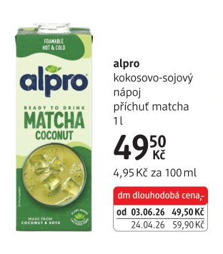 alpro kokosovo-sojový nápoj příchuť matcha 1 l - dm drogerie aktualniletaky.eu