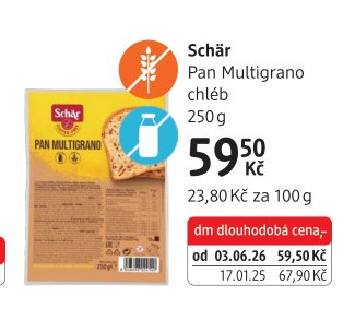 Schär Pan Multigrano chléb 250 g - dm drogerie aktualniletaky.eu