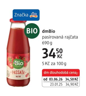 dmBio pasírovaná rajčata 690 g - dm drogerie aktualniletaky.eu