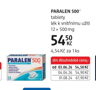 PARALEN 500 tablety - dm drogerie aktualniletaky.eu