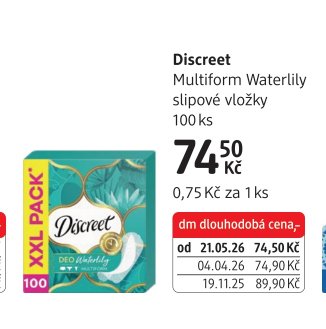 Discreet Multiform Waterlily slipové vložky 100 ks - dm drogerie aktualniletaky.eu