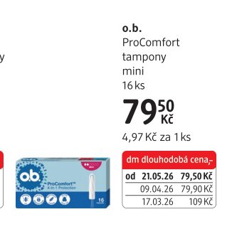o.b. ProComfort tampony mini 16 ks - dm drogerie aktualniletaky.eu