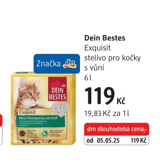 Dein Bestes Exquisit stelivo pro kočky s vůní 6 l - dm drogerie aktualniletaky.eu