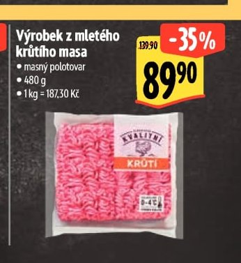Výrobek z mletého krůtího masa