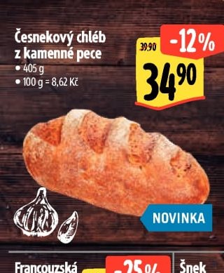 Česnekový chléb z kamenné pece