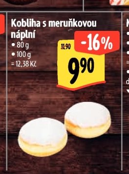 Kobliha s meruňkovou náplní