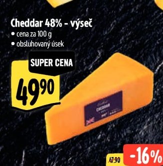 Cheddar 48% - výseč