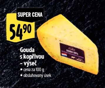 Gouda s kopřivou - výseč