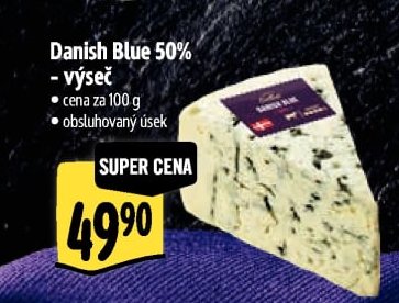 Danish Blue 50% - výseč