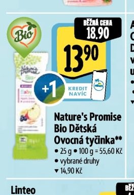 Nature's Promise Bio Dětská ovocná tyčinka