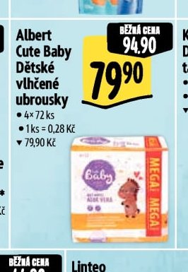 Albert Cute Baby Dětské vlhčené ubrousky