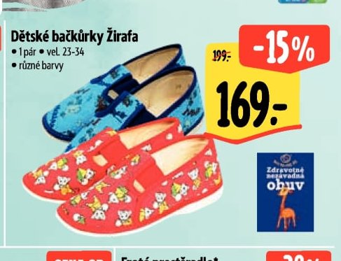Dětské bačkůrky Žirafa