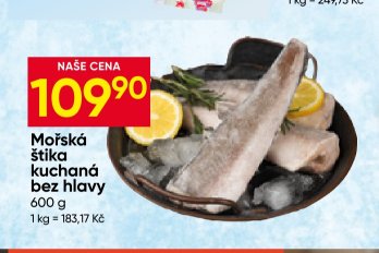 Mořská štika kuchaná bez hlavy
