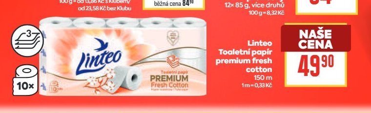 Linteo Toaletní papír premium fresh cotton