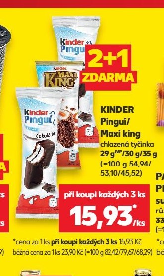 Kinder Pingui/Maxi king chlazená tyčinka