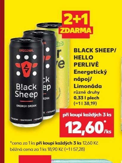 BLACK SHEEP/HELLO PERLIVÉ Energetický nápoj/Limonáda