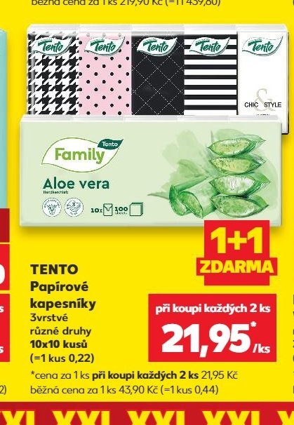 TENTO Papírové kapesníky 3vrstvé různé druhy