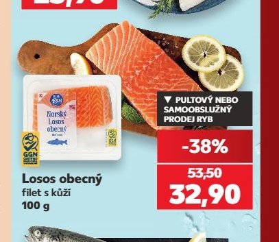 Losos obecný filet s kůží 100 g