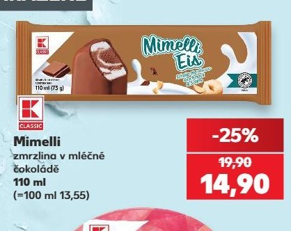 Mimelli zmrzlina v mléčné čokoládě