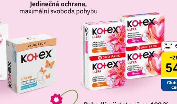 Kotex Dámské hygienické vložky 16 ks - Tesco aktualniletaky.eu