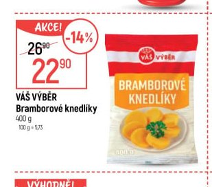 Váš výběr Bramborové knedlíky