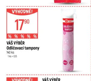 Váš výběr Odličovací tampony