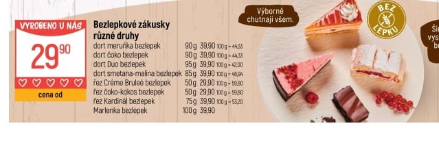 Bezlepkové zákusky různé druhy