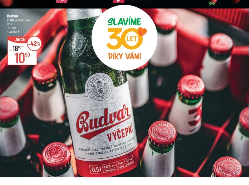 Budvar světlé výčepní pivo 0,5 l