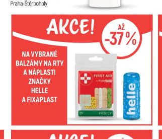 Na vybrané balzámy na rty a náplasti značky Helle a Fixaplast