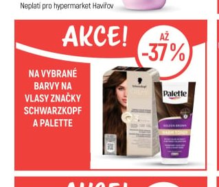 Na vybrané barvy na vlasy značky Schwarzkopf a Palette