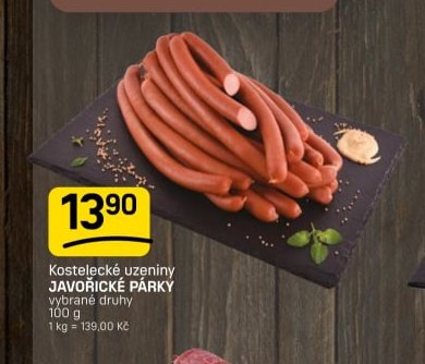 Kostelecké uzeniny JAVOŘICKÉ PÁRKY
