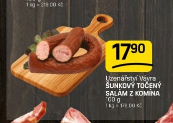 Uzenářství Vávra ŠUNKOVÝ TOČENÝ SALÁM Z KOMÍNA