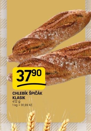 Chlebík špičák klasik