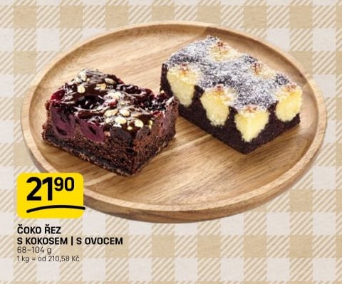 Čoko řez s kokosem | s ovocem