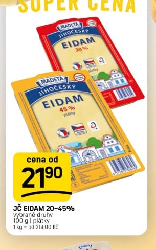 JČ EIDAM 20-45% vybrané druhy