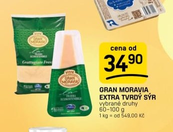 GRAN MORAVIA EXTRA TVRDÝ SÝR vybrané druhy