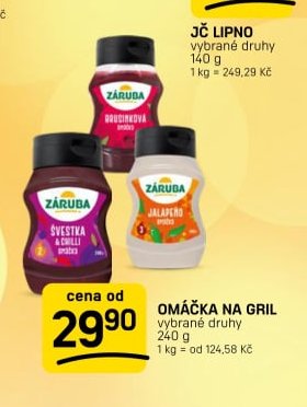 OMÁČKA NA GRIL vybrané druhy