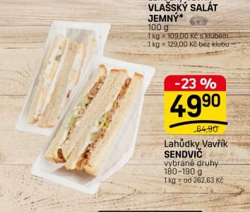 Lahůdky Vavřík sendvič