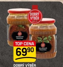Dobrý výběr polévka ve skle