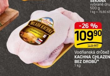 Vodňanská drůbež kachna chlazená bez drobů